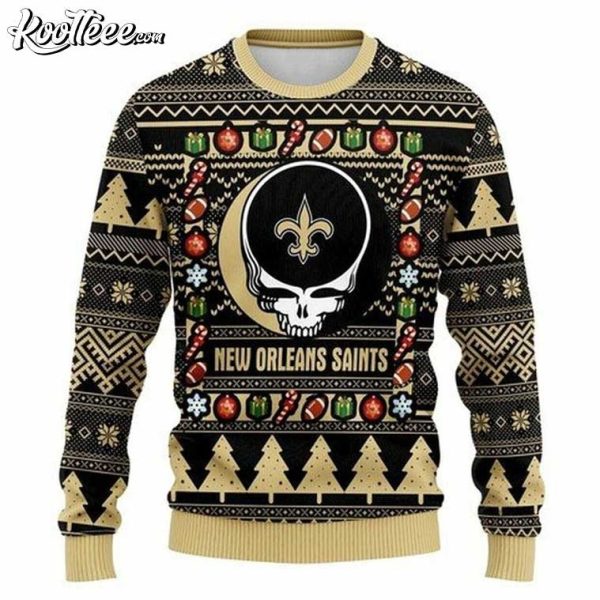 NFL New Orleans Saints Grateful Dead Ugly Christmas Sweater