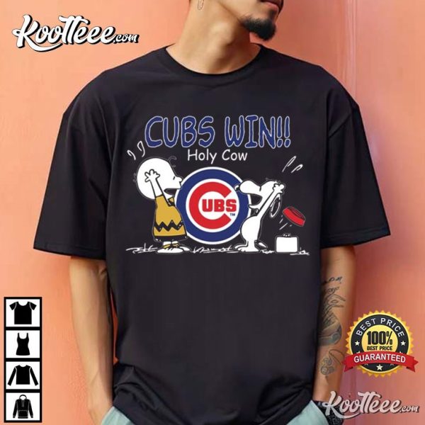 Cubs Win Holy Cow Snoopy T-Shirt