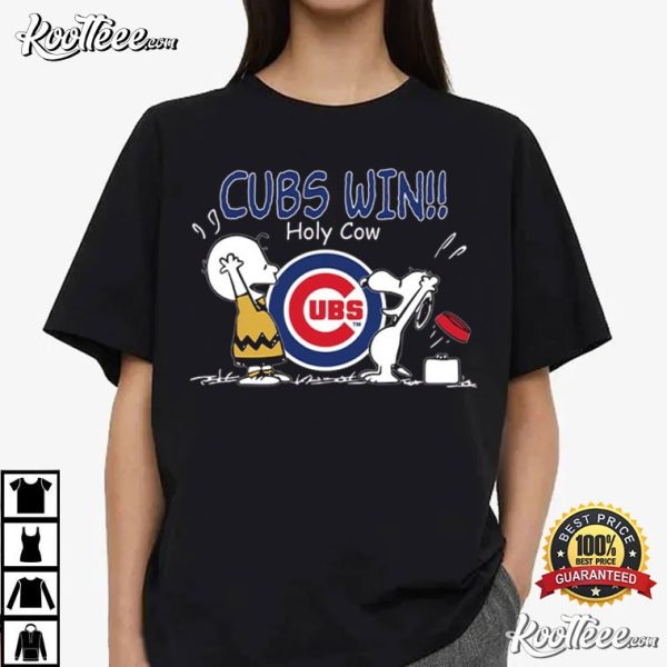 Cubs Win Holy Cow Snoopy T-Shirt