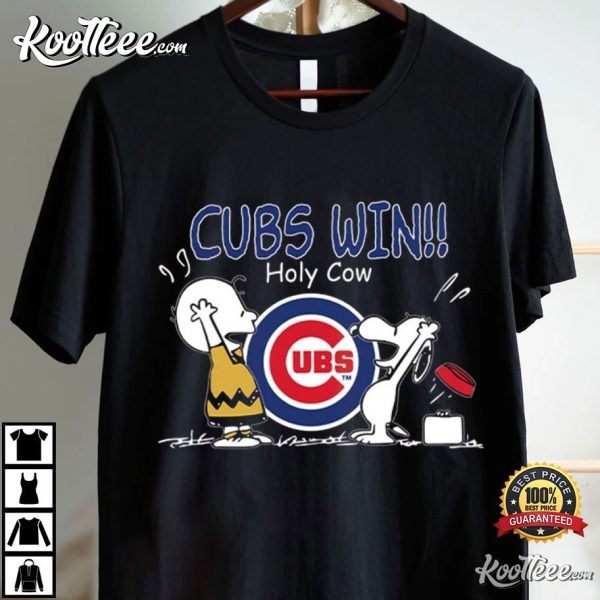 Cubs Win Holy Cow Snoopy T-Shirt