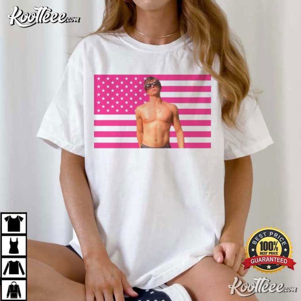 Nicholas Chavez Pink American Flag T-Shirt