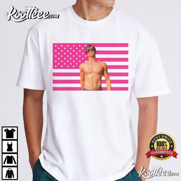 Nicholas Chavez Pink American Flag T-Shirt