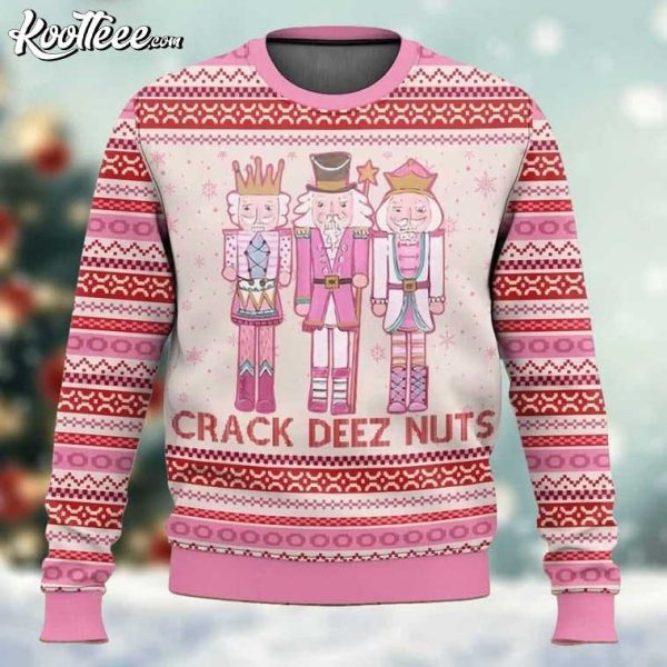 Pink Nutcracker Crack Deez Nuts Ugly Christmas Sweater