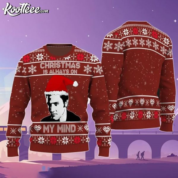 Elvis Presley Christmas Is Always On My Mind Ugly Sweater