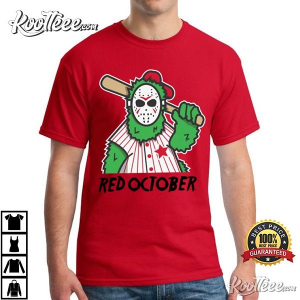 Philadelphia Phillies Red October Phanatic Halloween Jason T-Shirt