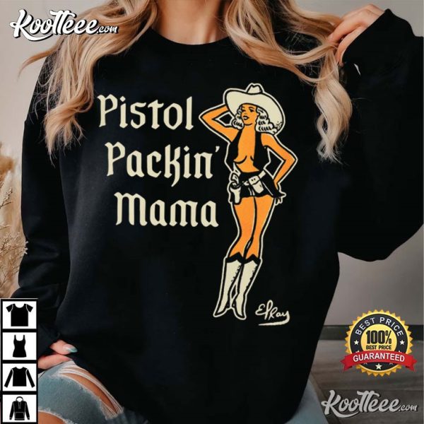 Pistol Packing Mama Rodeo Cowgirl Art T-Shirt