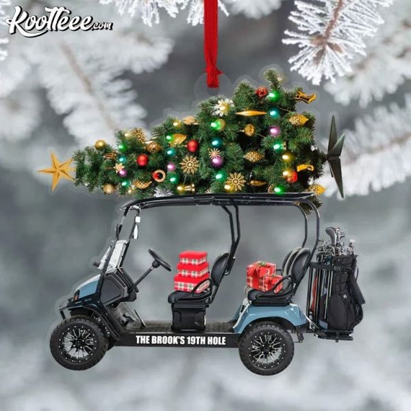 Golfers Golf Cart Christmas Custom Ornament