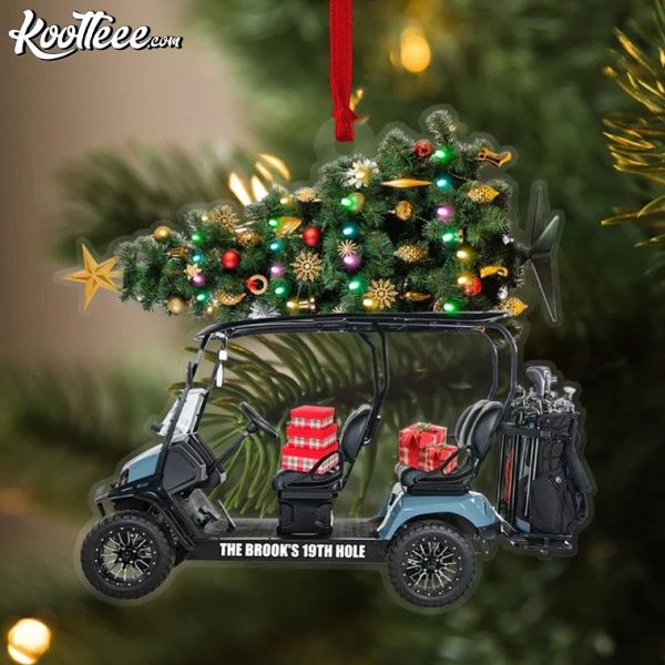 Golfers Golf Cart Christmas Custom Ornament