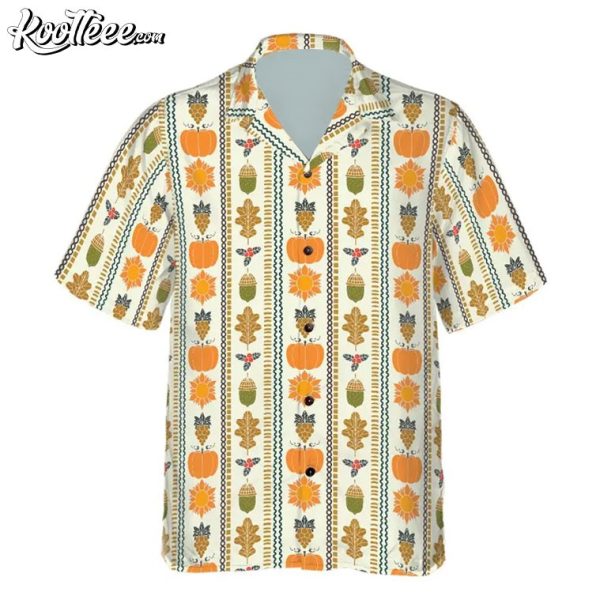 Thanksgiving Day Vertical Pattern Hawaiian Shirt