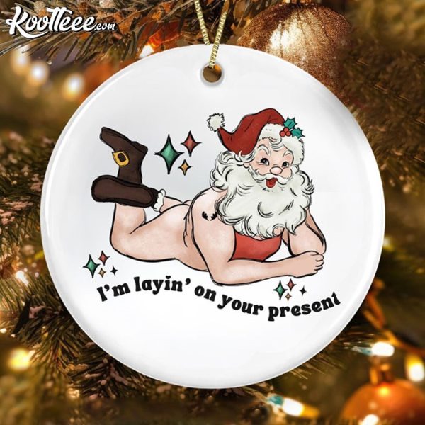 Naughty Sexy Santa Funny Christmas Ornament