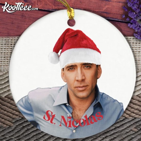 Nicolas Cage St Nicolas Funny Christmas Ornament