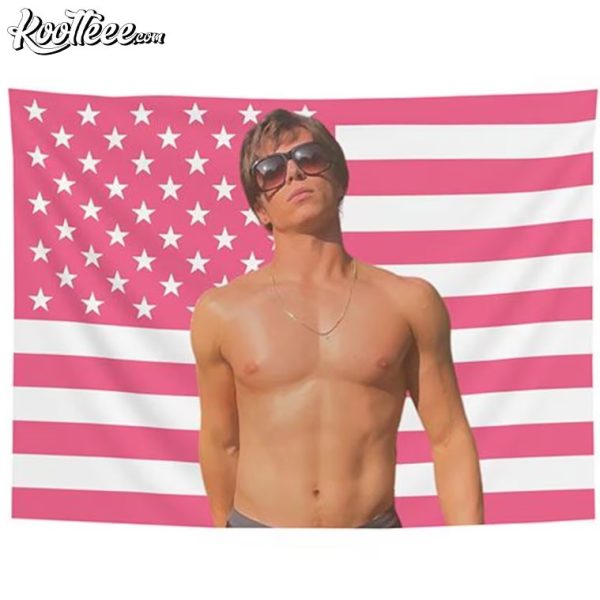 Nicholas Chavez Pink American Flag Wall Tapestry