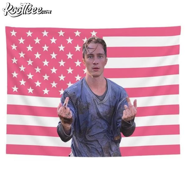 Rafe Cameron Drew Starkey Pink American Flag Tapestry