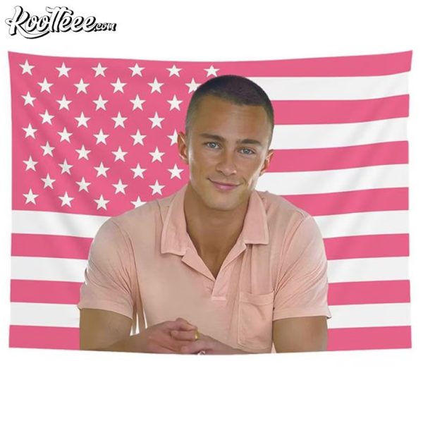 Drew Starkey Rafe Cameron Pink American Flag Tapestry