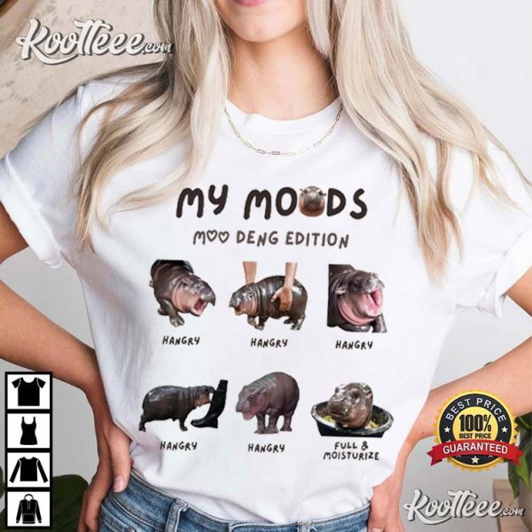 Moo Deng My Moods Funny Baby Hippo T-Shirt