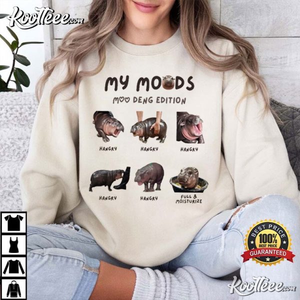 Moo Deng My Moods Funny Baby Hippo T-Shirt