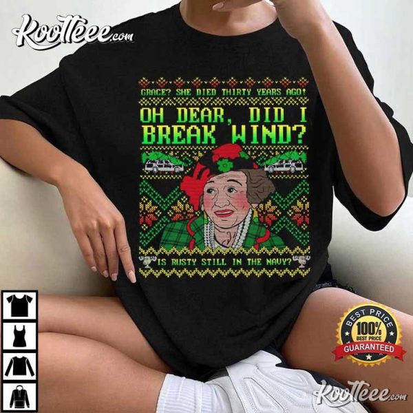 National Lampoons Aunt Bethany Oh Dear Did I Break Wind Christmas T-Shirt