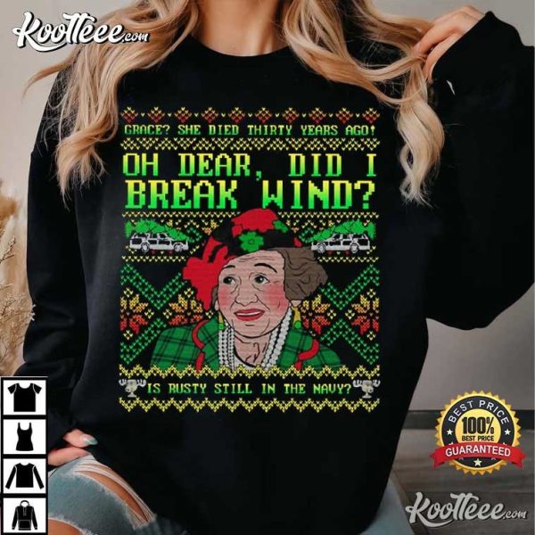 National Lampoons Aunt Bethany Oh Dear Did I Break Wind Christmas T-Shirt