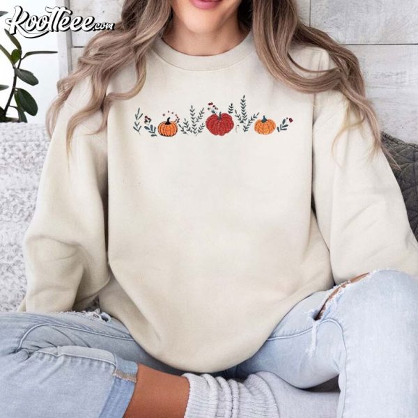 Enchanted Fall Pumpkins Embroidered Sweatshirt