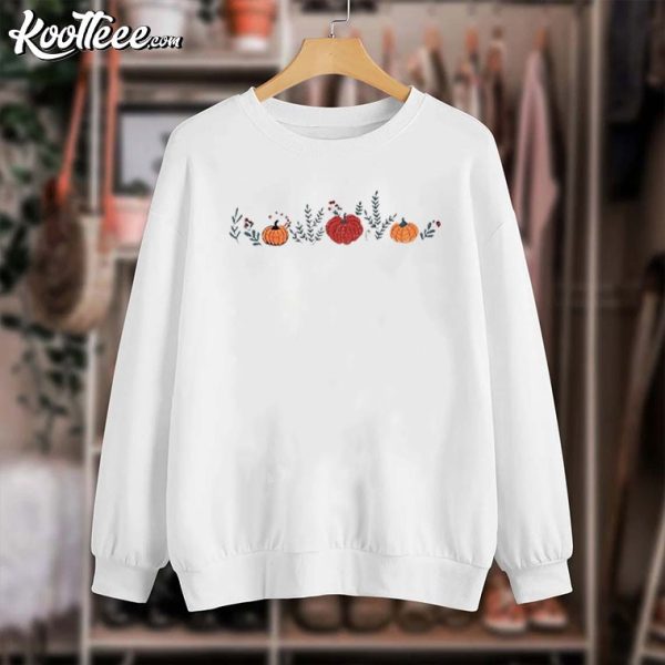 Enchanted Fall Pumpkins Embroidered Sweatshirt