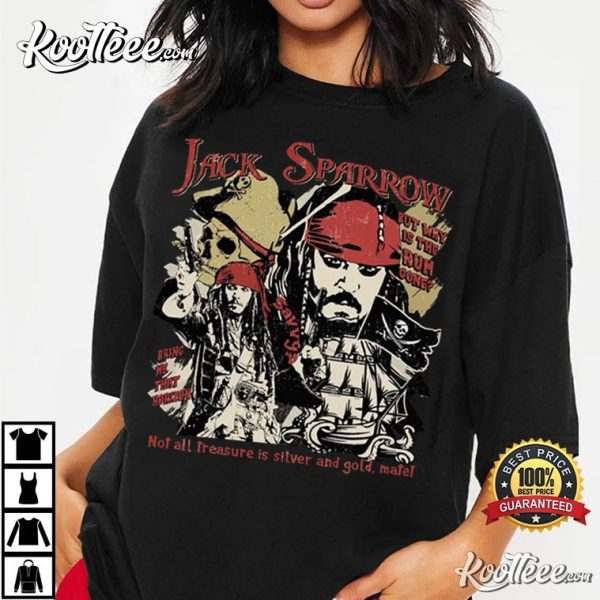 Retro Captain Jack Sparrow Pirates Of The Caribbean T-Shirt