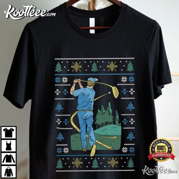 Golfing Holiday Golfer Ugly Christmas T-Shirt