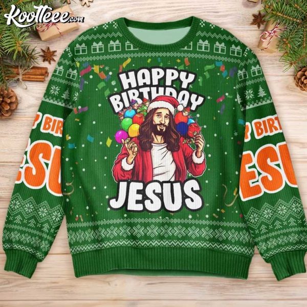 Happy Birthday Jesus Christian Christmas Ugly Sweater