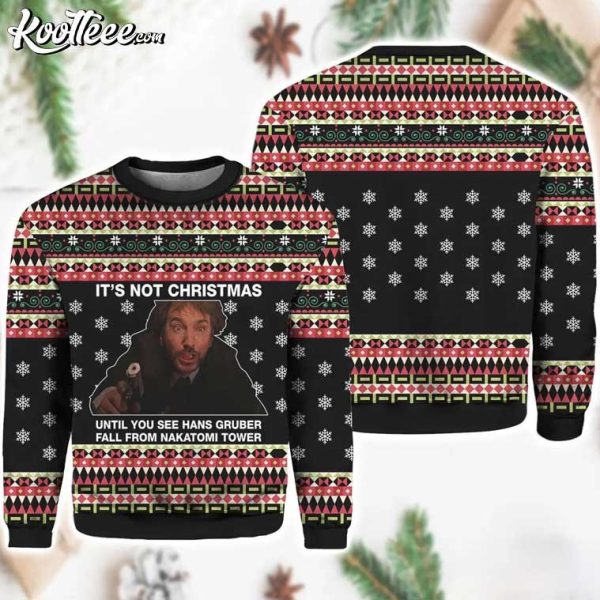 Hans Gruber Fall Nakatomi Plaza Die Hard Christmas Ugly Sweater