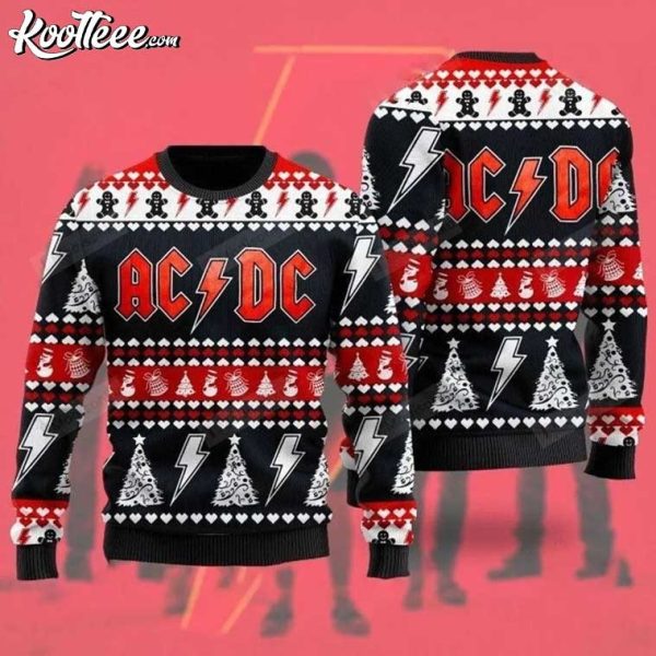 ACDC Rock N Roll Band Christmas Ugly Sweater