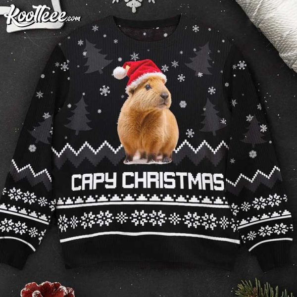 Capy Christmas Capybara Lover Ugly Sweater