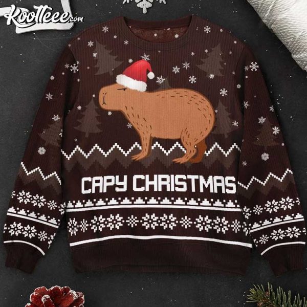 Capy Christmas Capybara Gift Ugly Sweater