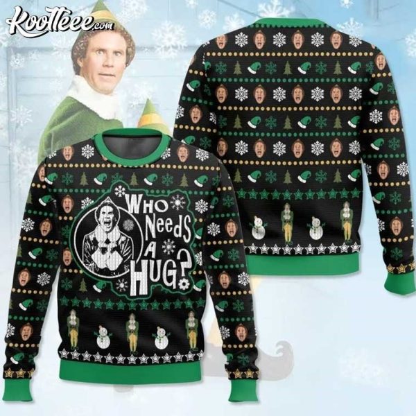 Buddy Elf Who Needs A Hug Ugly Christmas Sweater