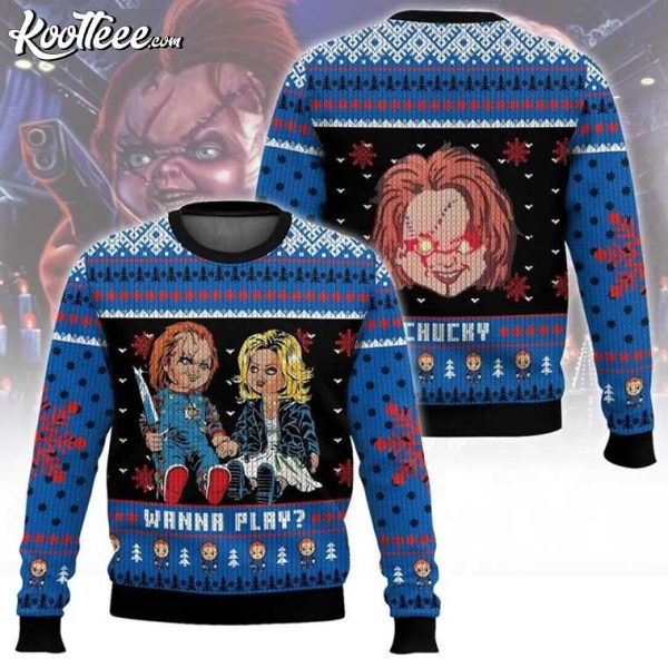 Chucky And Tiffany Child’s Play Ugly Christmas Sweater