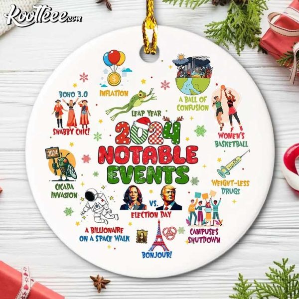 Notable Events 2024 Year In Review Gift Christmas Ornament