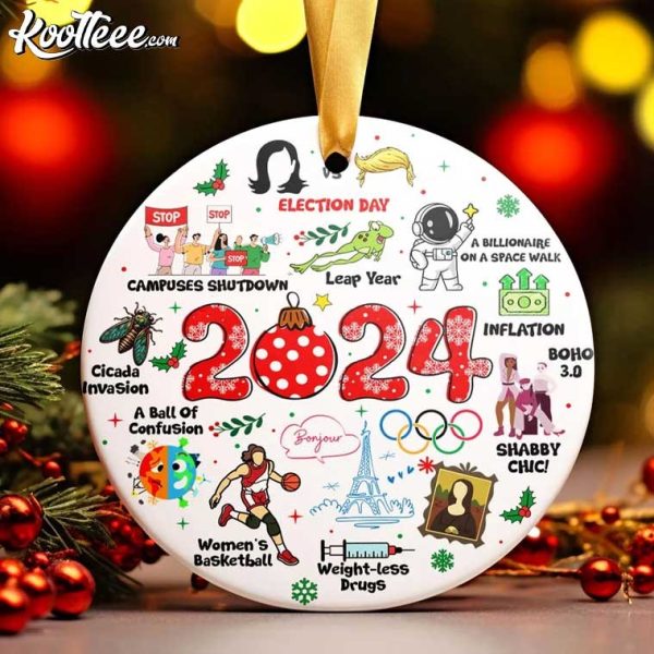 2024 Events Funny Year In Review Christmas Ornament