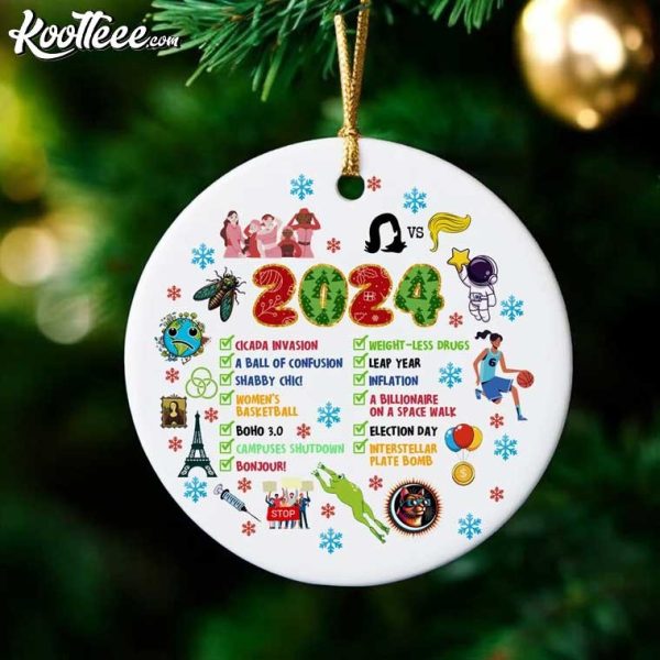 Major Events 2024 Year In Review Christmas Ornament