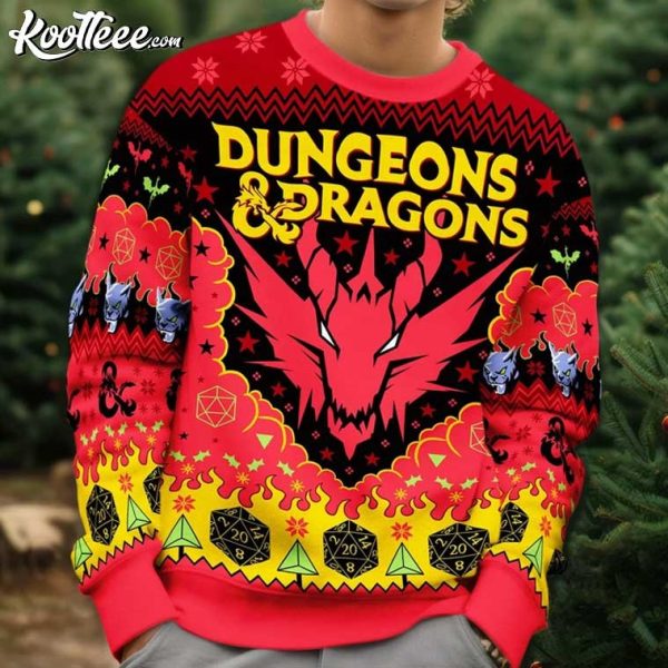 Dungeons And Dragons DND Christmas Ugly Sweater