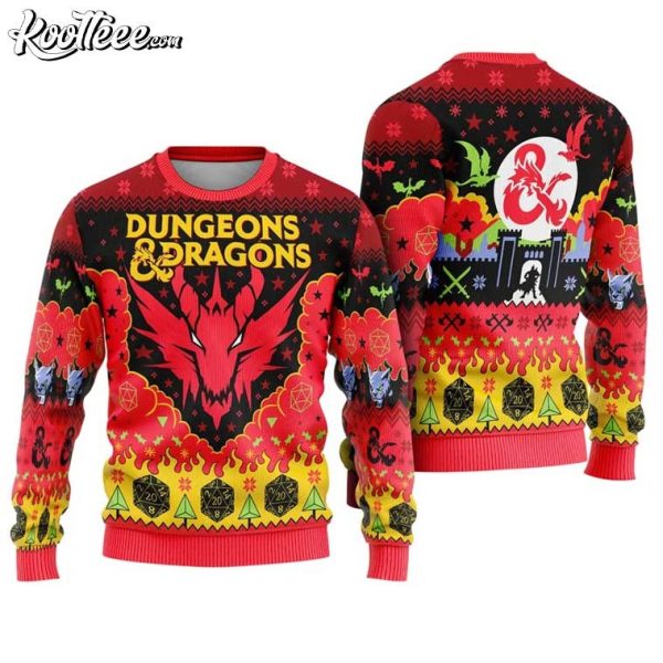 Dungeons And Dragons DND Christmas Ugly Sweater