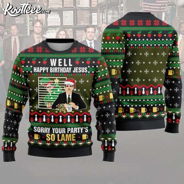 Michael Scott The Office Your Party Is So Lame Ugly Christmas Sweater