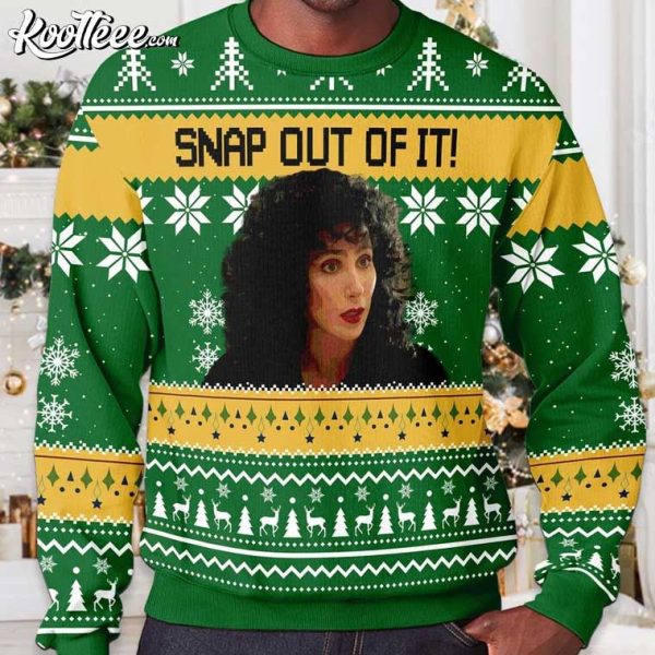 Loretta Castorini Moonstruck Snap Out Of It Christmas Ugly Sweater