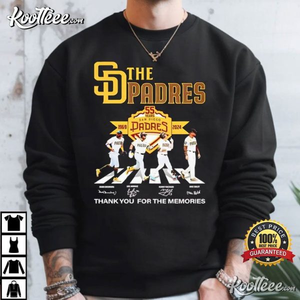 San Diego Padres 55 Years Champions 1969-2024 T-Shirt