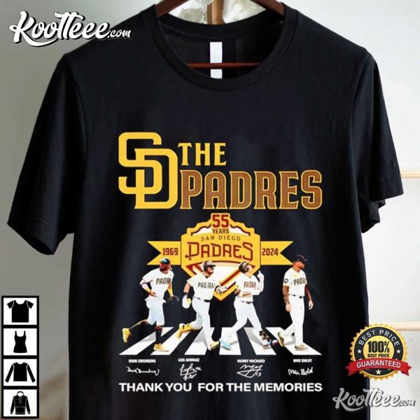 San Diego Padres 55 Years Champions 1969-2024 T-Shirt