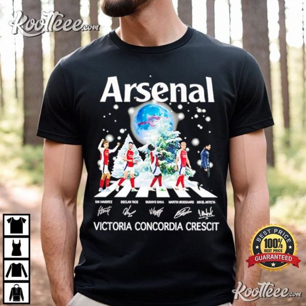 Arsenal Victoria Concordia Crescit Christmas Abbey Road T-Shirt