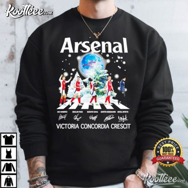 Arsenal Victoria Concordia Crescit Christmas Abbey Road T-Shirt