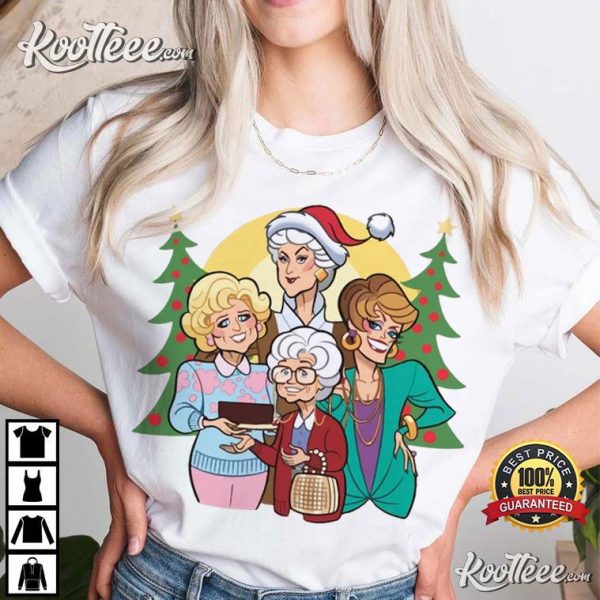 The Golden Girls Christmas Cartoon Art T-Shirt