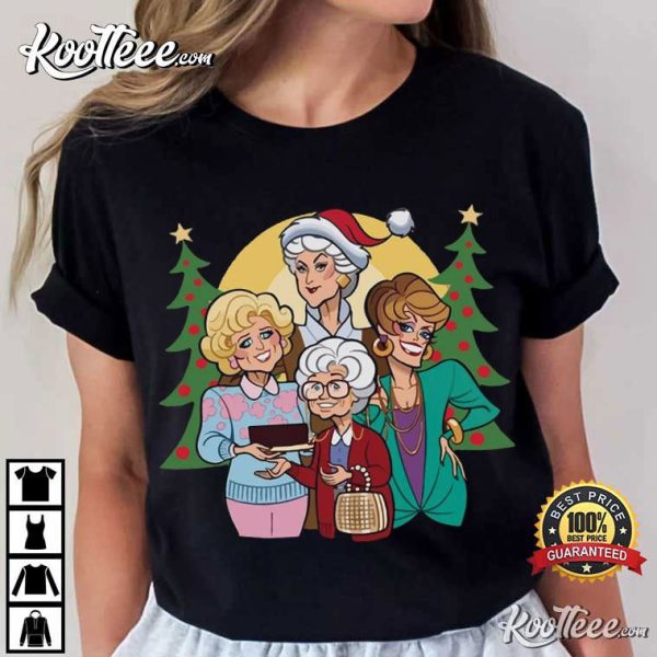 The Golden Girls Christmas Cartoon Art T-Shirt