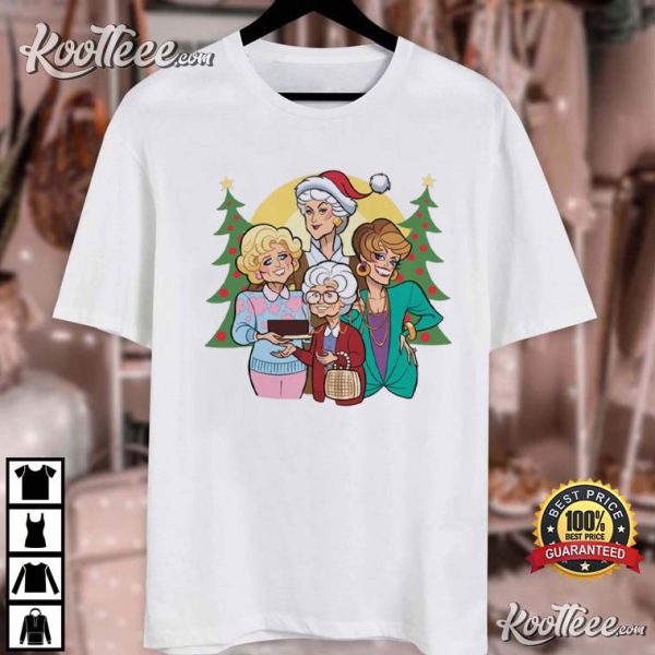 The Golden Girls Christmas Cartoon Art T-Shirt