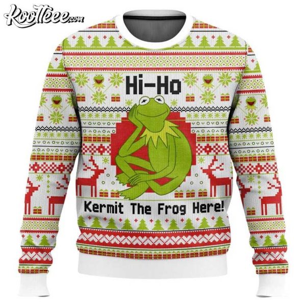 Kermit The Frog Here The Muppet Show Ugly Sweater