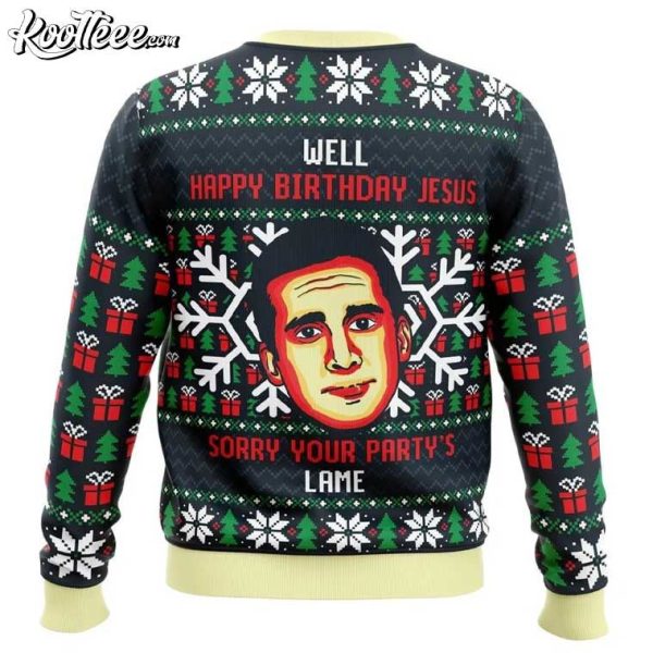 Michael Scott Happy Birthday Jesus Christmas Ugly Sweater