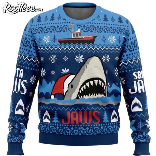 Santa Jaws Shark Ugly Christmas Sweater